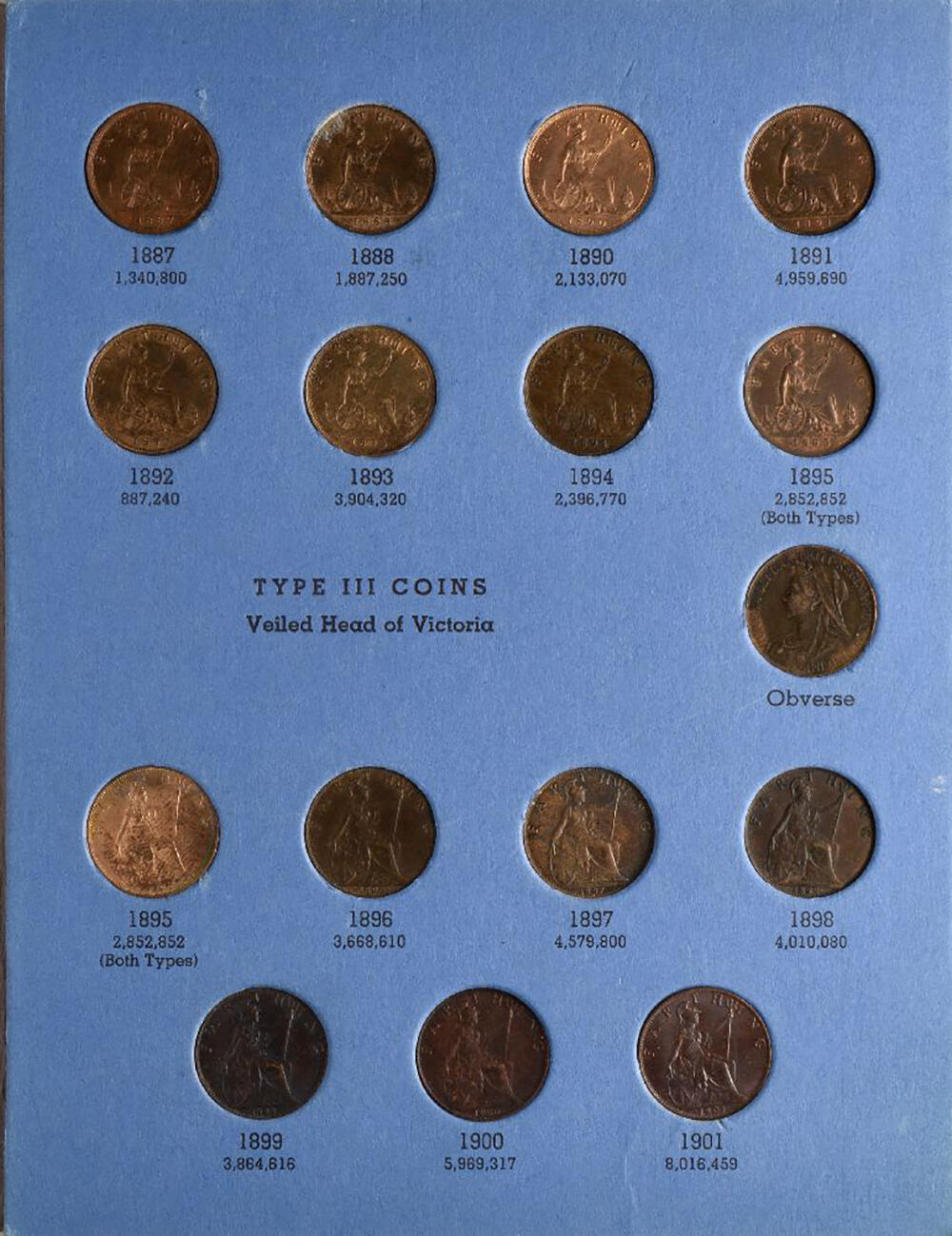 25 Whitman 2x6 Snaplocks 5-Coin Set CENT-HALF by Whitman Coins 