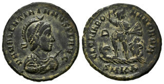 F Roman AE2 of Valentinian II NGC AD375-392 