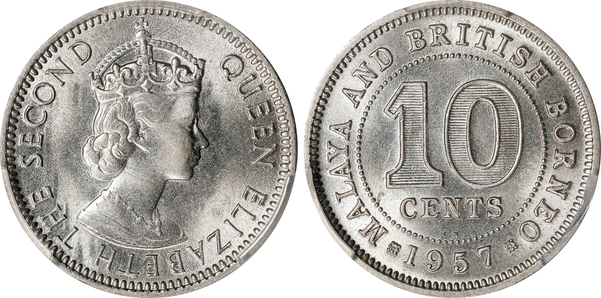 Malaya British Colony 10 Cents 1941 Giorgio VI argento §822 