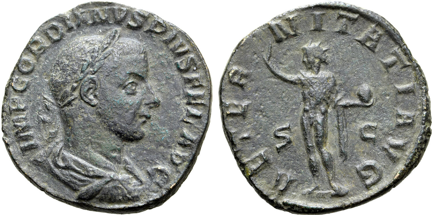 CoinArchives.com Search Results : Sestertius AND Gordianus AND globe