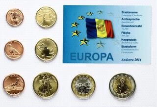 ANDORRA OFFICIAL PRE-EURO 2002 7 COINS SET IN A ORIGINAL BLISTER 