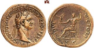 RIC 253 Top Replik JUPITER-Revers Bronze-Sesterze des DOMITIAN 81-96 n.Chr. 