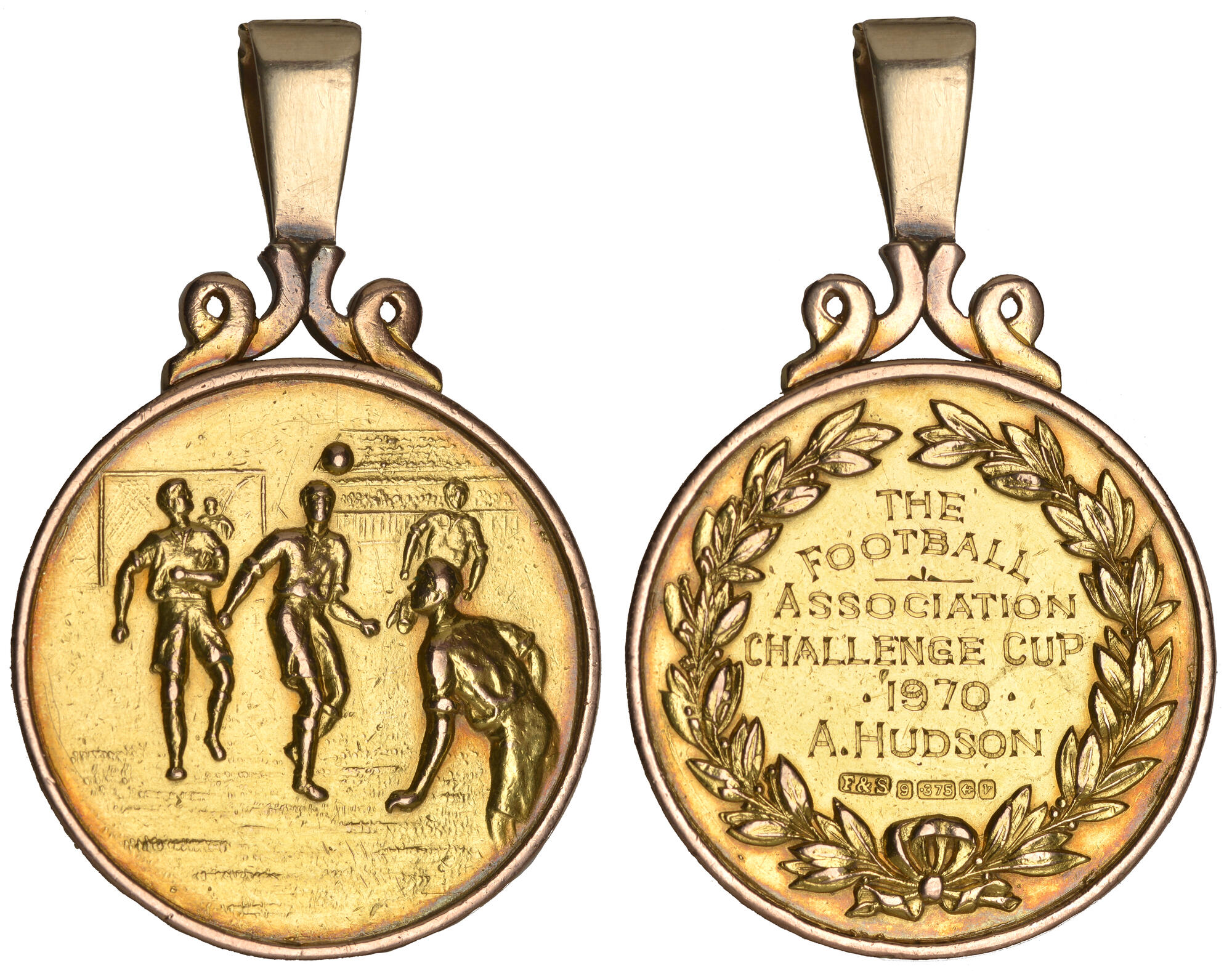 Football Medals Gilt gold & Ribbons x 100 