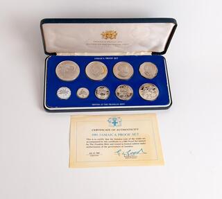 10 25 Cents 1 5 10 20 $ BIMETAL,1996-2008 UNC 30 Pcs JAMAICA 5 x 6 Coins SET 