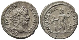 Celtic Barbarous style Ancient Roman silver coin DENARIUS Septimius Severus Mars 