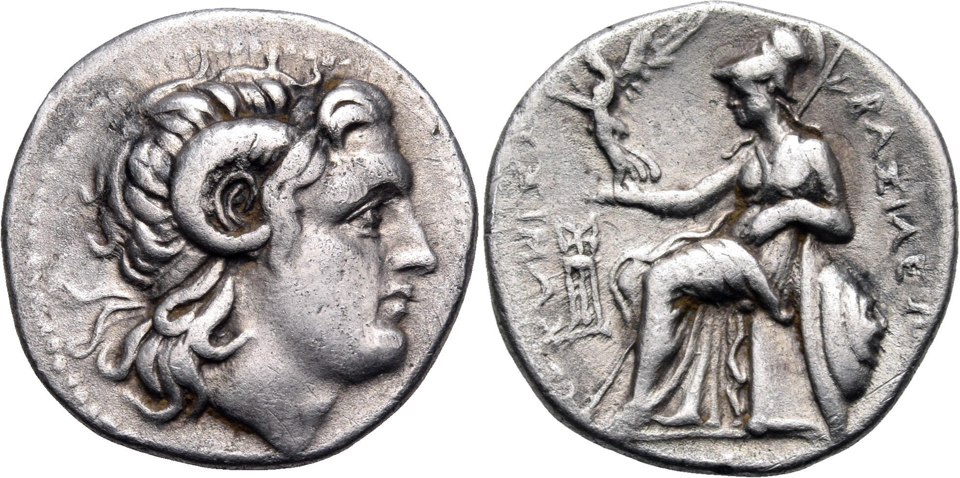 シルバー ゴールド アンティークコイン Greek Thrace Lysimachus Alexander AR #8614 