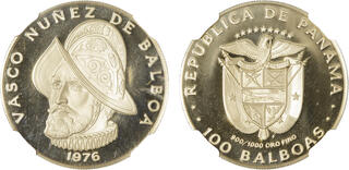 5 Balboa 1979 ARGENTO km#58+59 PP-proof "Canal Treaties" #f3814 Panama Set 10 