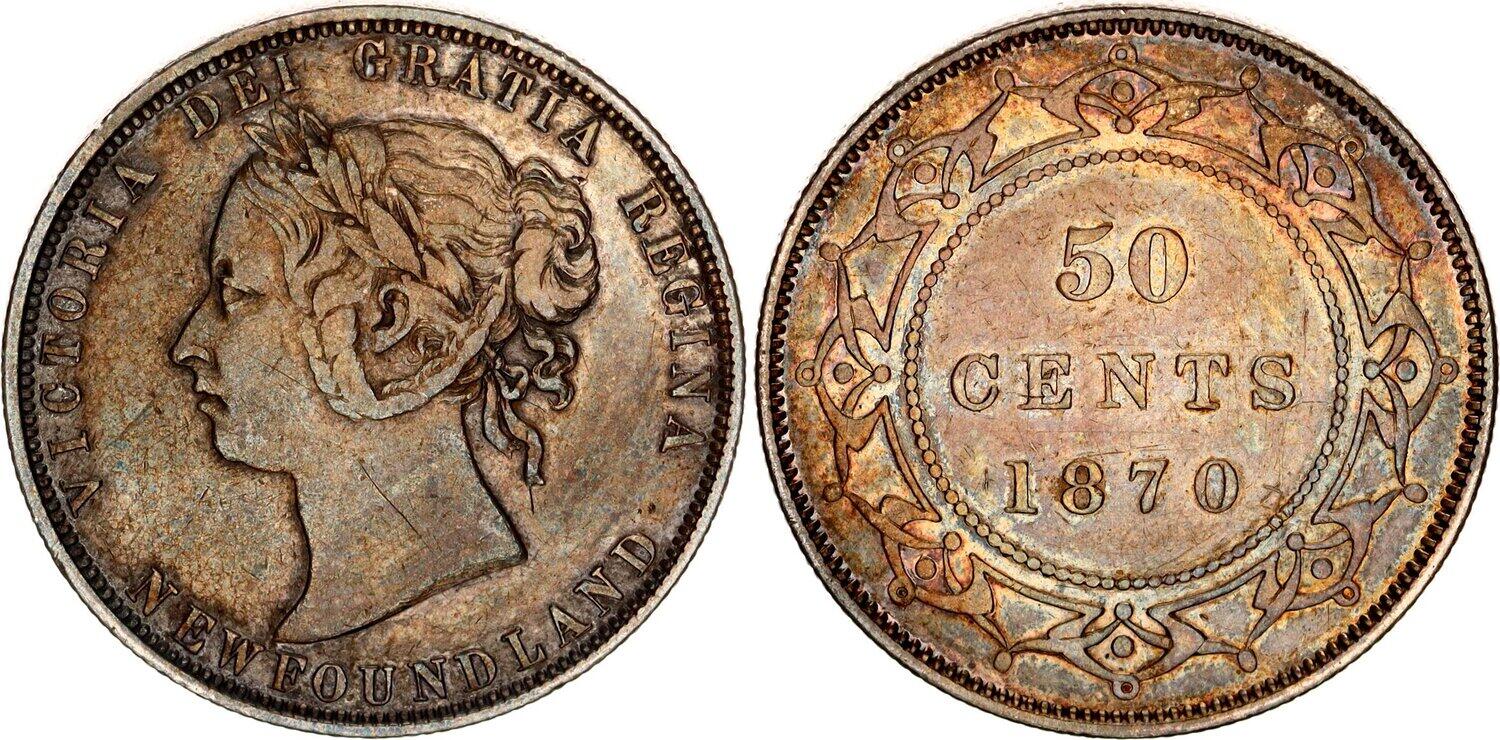 1904 Canada Silver Newfoundland Quarter Graded as Very Good H Mark 