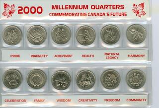 2000 Canadian 25-Cent Family/August Millennium Quarter Coin UNC 