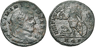 Billon Nummus Maximinus II AD 311-313 London Mint NGC AU SKU52265 Roman Empire 