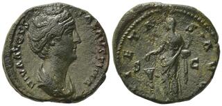 #0275 138-141 AD Uncleaned Antique Roman Silver coin Denarius DIVA FAUSTINA SR 
