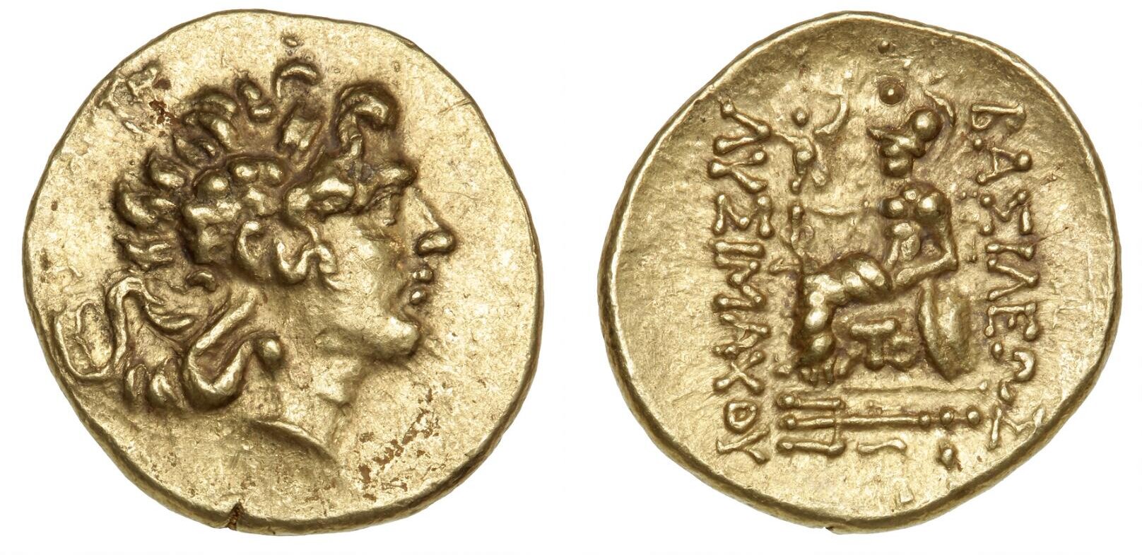 シルバー ゴールド アンティークコイン Greek Thrace Lysimachus Alexander AR #8561