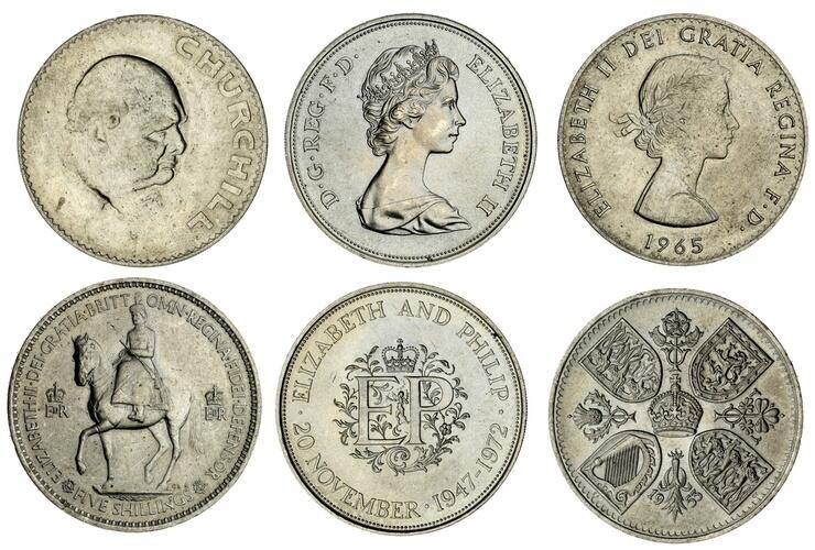 Sir Winston Churchill Sterling Silver Crown Coin Dish Robert & Dore London 1975 