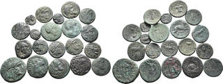 Ptolemy I of Kingdom in CHALKIS Coele Dioscuri Gemini Ancient Greek Coin i56313 